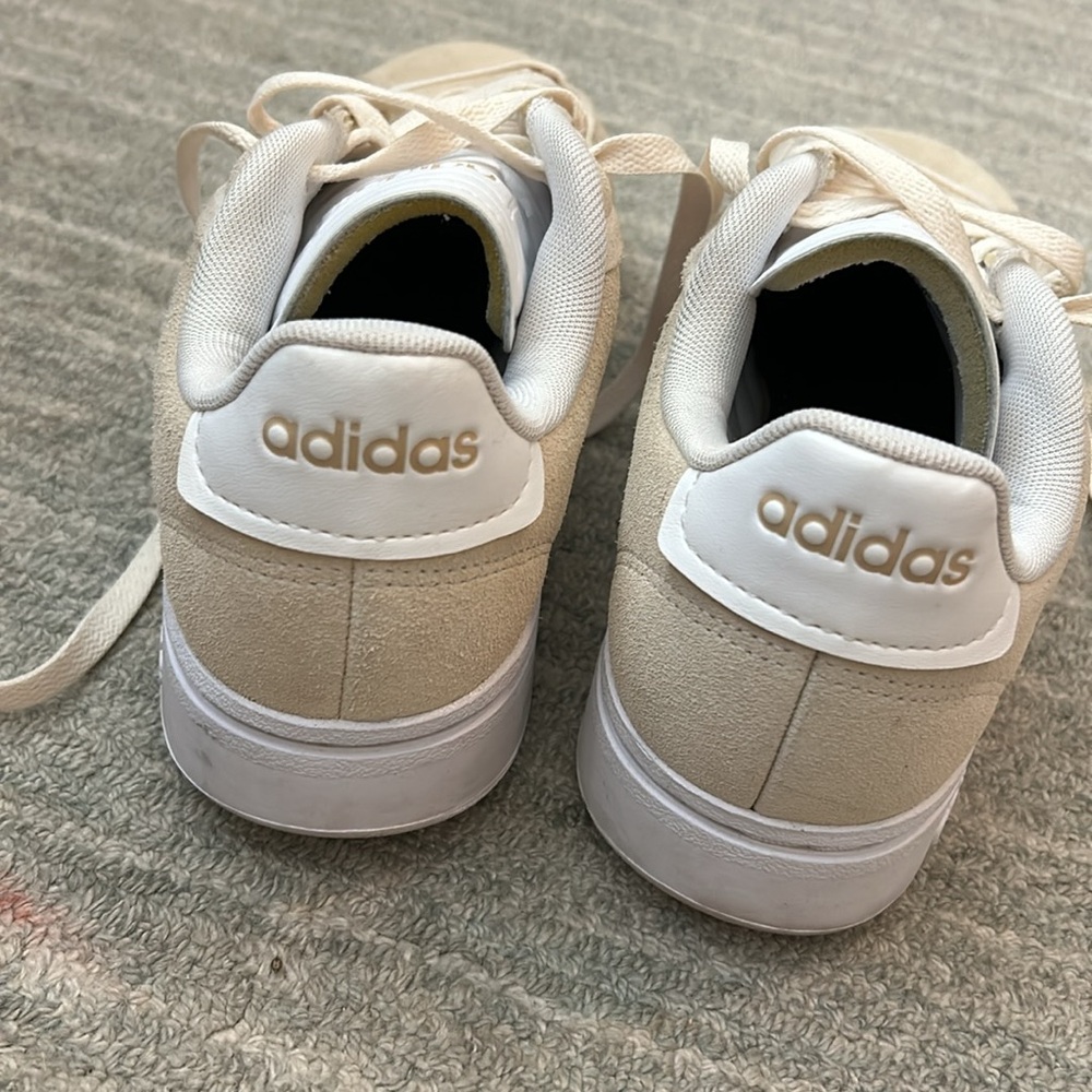 adidas Women's Beige and White Suede Campus-Style Sneakers - Picture 3 of 4
